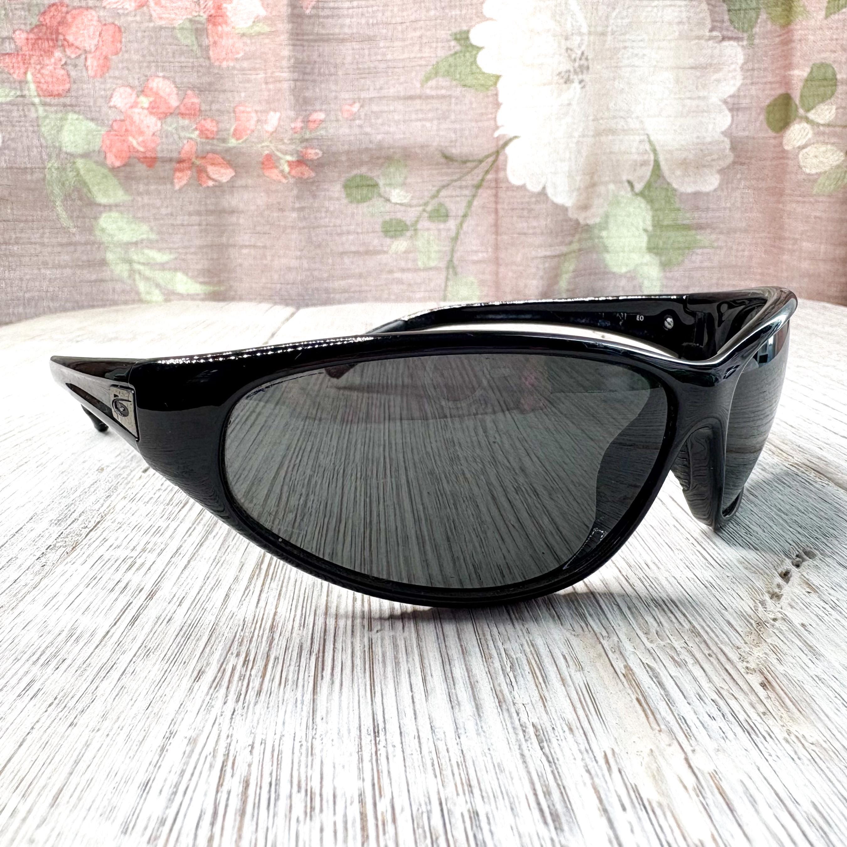 Oversized Wrap-around Sunglasses, Black on Black, Unisex/men  display picture 1