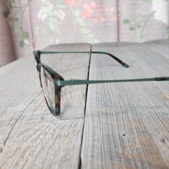 green tortoiseshell eyeglass frames plastic/metal… - image 7