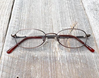 Bronze Oval Eyeglass Frames: Unisex Vintage 90s Deadstock
