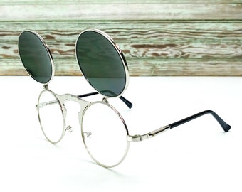 merk op Voorganger ozon Vintage opklapbare zonnebril oversized ronde zonnebrillen - Etsy Nederland