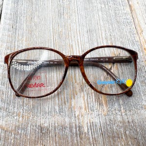 kids eyeglass frames only 49[]15/125 brown marbled boy/girl/child/children eyeglasses round glasses vintage/deadstock/nos prescription eye
