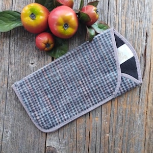 gray checkered velour glasses case reading eyeglasses accessories mini-check pink/blue accessory sunglasses eyeglass sunglass women/girls