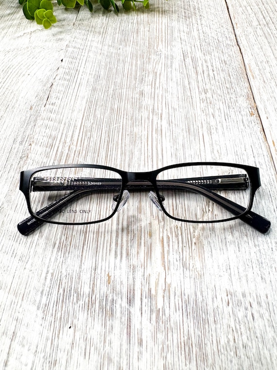 Black Rectangular Metal Eyeglass Frames: 48[]16-1… - image 6