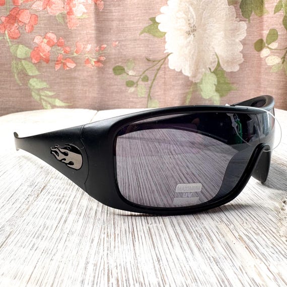 Oversized Rimless Sunglasses: Silver Flame Accents, UV 400  display picture 1