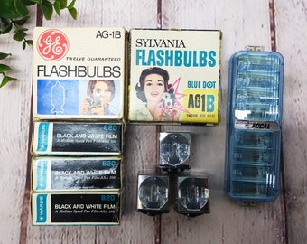 vintage photography camera flash and film your choice GE, Sylvania, blue dot