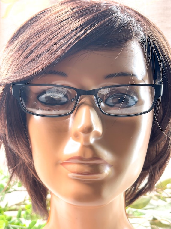 Black Rectangular Metal Eyeglass Frames: 48[]16-1… - image 2