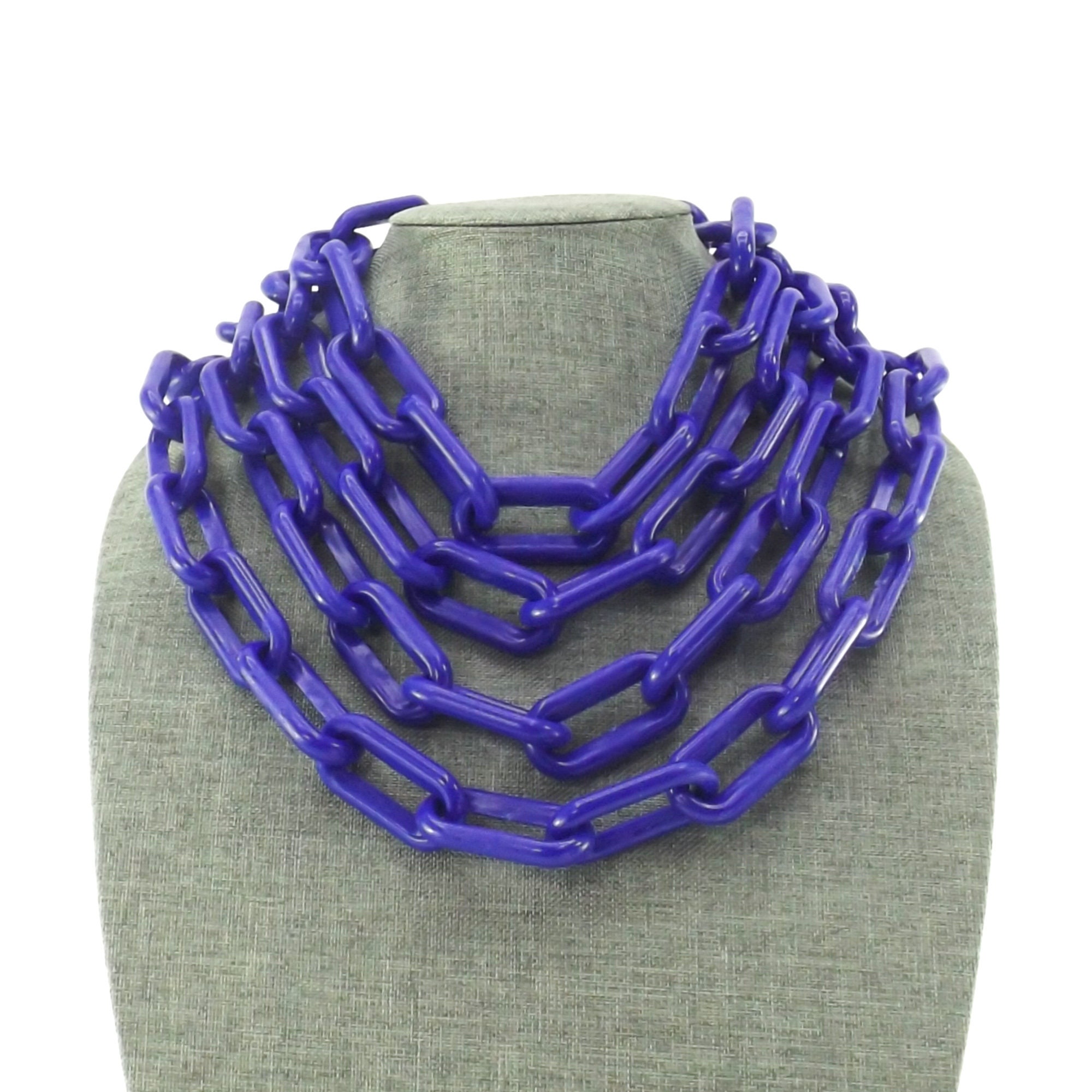 Statement Necklace Chunky Plastic Chain Link Choker Oversized Etsy UK