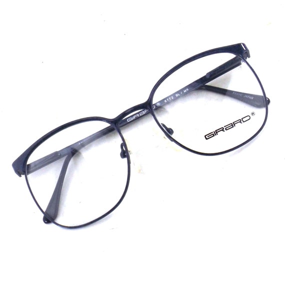 vintage 80s NOS blue eyeglasses | oversized round… - image 1
