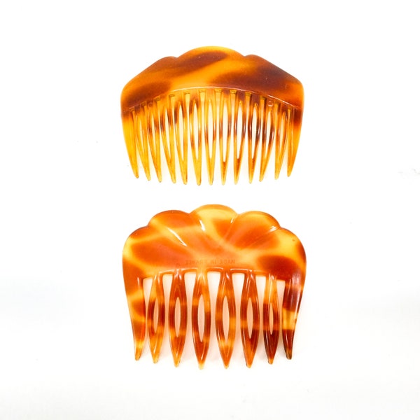 tortoise side hair comb made in france vintage accessories