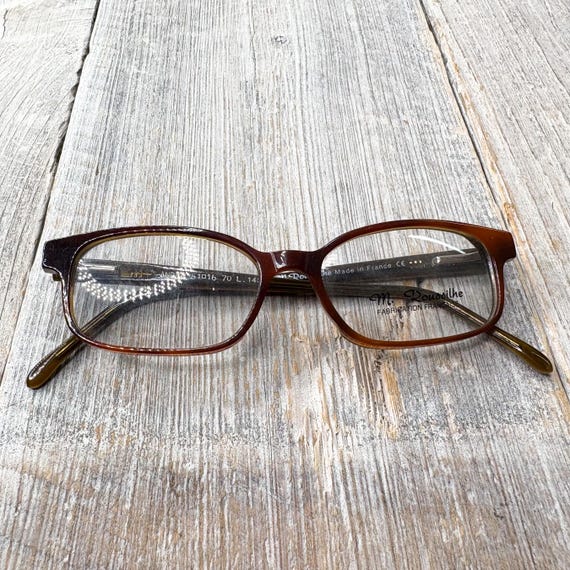 Vintage Rectangle Eyeglass Frames: Matte Brown To… - image 6