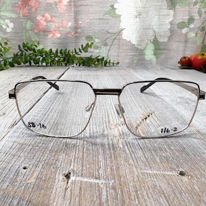 oversized square eyeglass frames only gold and black unisex/men/women glasses deadstock vintage eyeglasses accessories fashion accessory