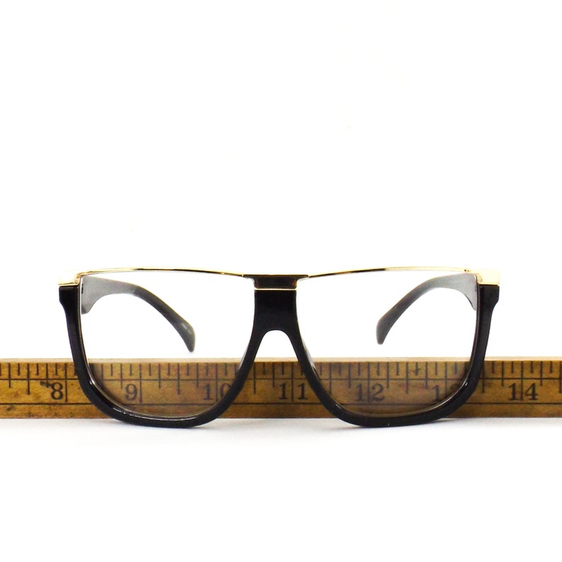 90s Fake Eyeglasses Clear Lens Glasses Oversize Flat Top Etsy