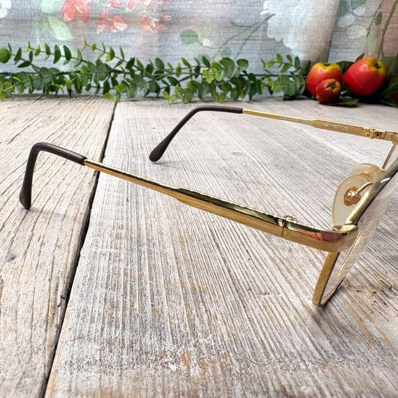 Gold Tortoise Round Eyeglass Frames: Vintage 90s … - image 2