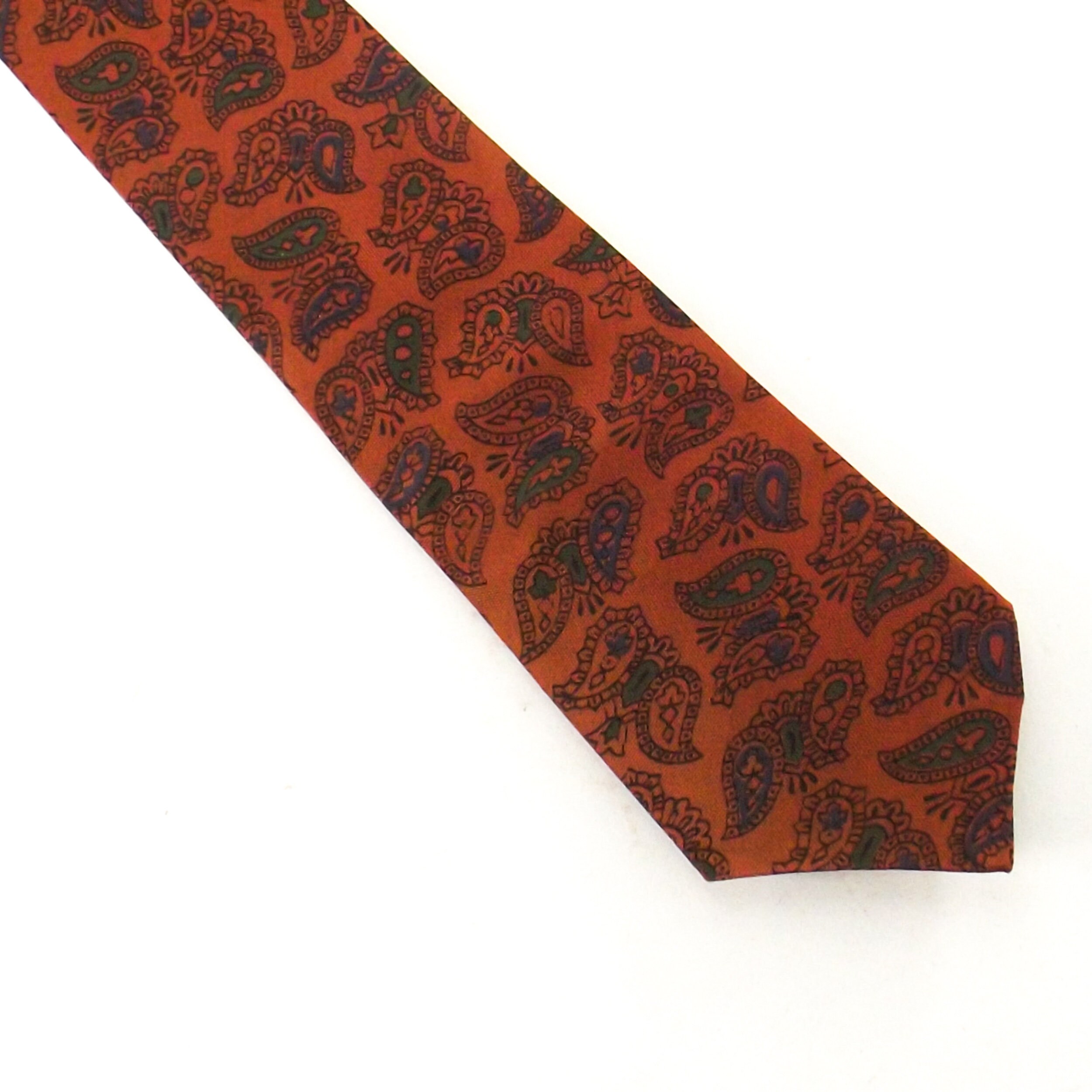 1960's NOS Vintage Tie Orange Rust Paisley Necktie - Etsy UK