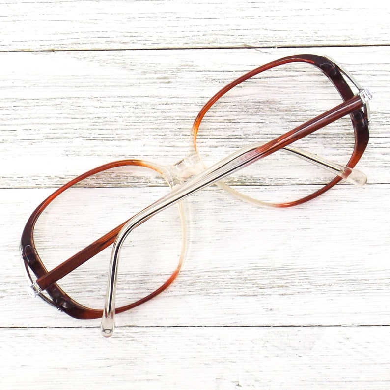vintage NOS 70s eckige Brille übergroße Korrekturbrillen rote kunststofffassungen klar silber metall hipster Brillen Damen Bild 8
