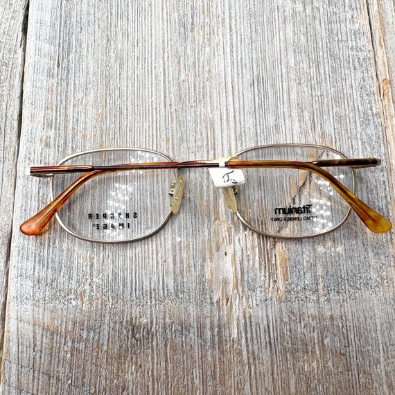 Vintage Square Eyeglasses: Light Gold Tortoiseshe… - image 7