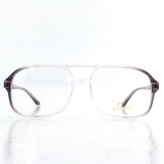 vintage NOS 80s square double bridge eyeglasses a… - image 1