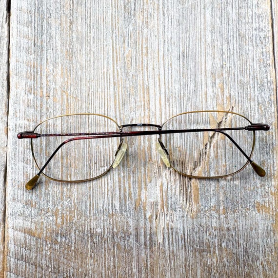 Vintage Square Glasses Frames: Gold & Brown Unise… - image 7