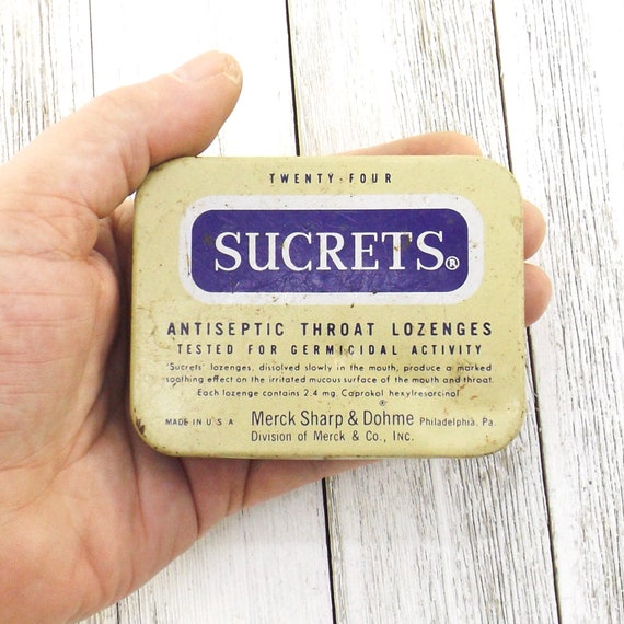 Vintage 60s 70s Sucrets Tin Cough Drops Medicine Container Etsy