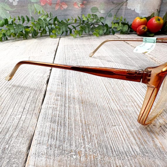 Oversized Square Eyeglass Frames: Clear Brown Vin… - image 2