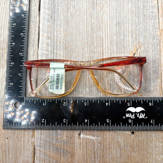 Oversized Square Eyeglass Frames: Clear Brown Vin… - image 5