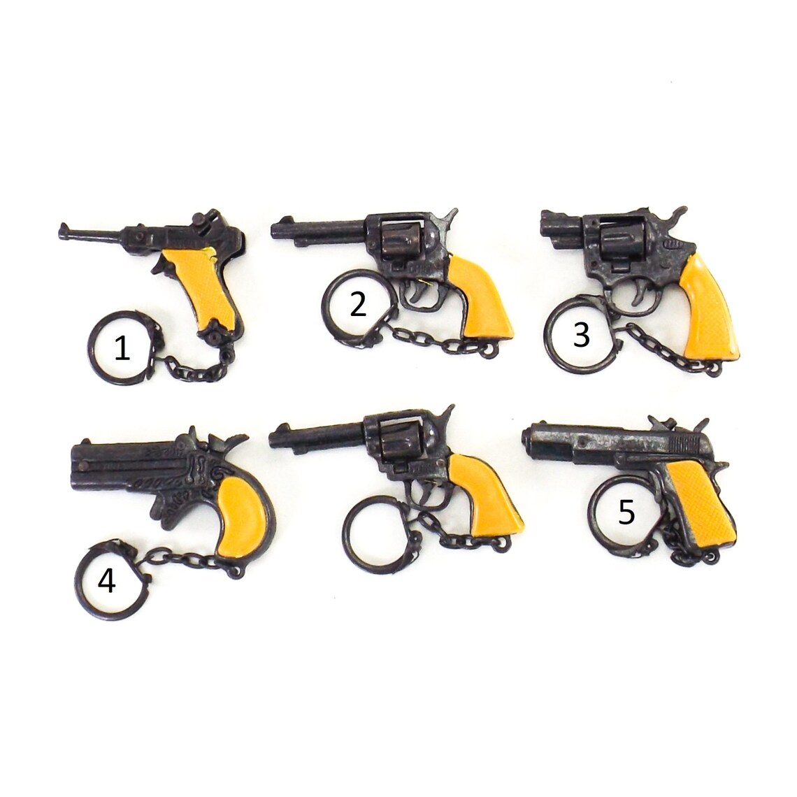 Revolver cap gun keychain miniature gun vintage 80s NOS Etsy