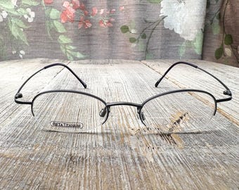 Matte Purple Vintage Wire Eyeglasses Frames: Unisex Deadstock 1990s (45[]19/140)