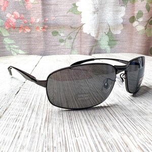 Oversized Wrap-around Sunglasses Black Metal Unisex/men  display picture 3