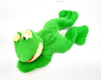 stuffed animal vintage croaking frog stuffed plush rattle