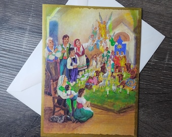 Italian Nativity Christmas Card: Festive Religious Greeting