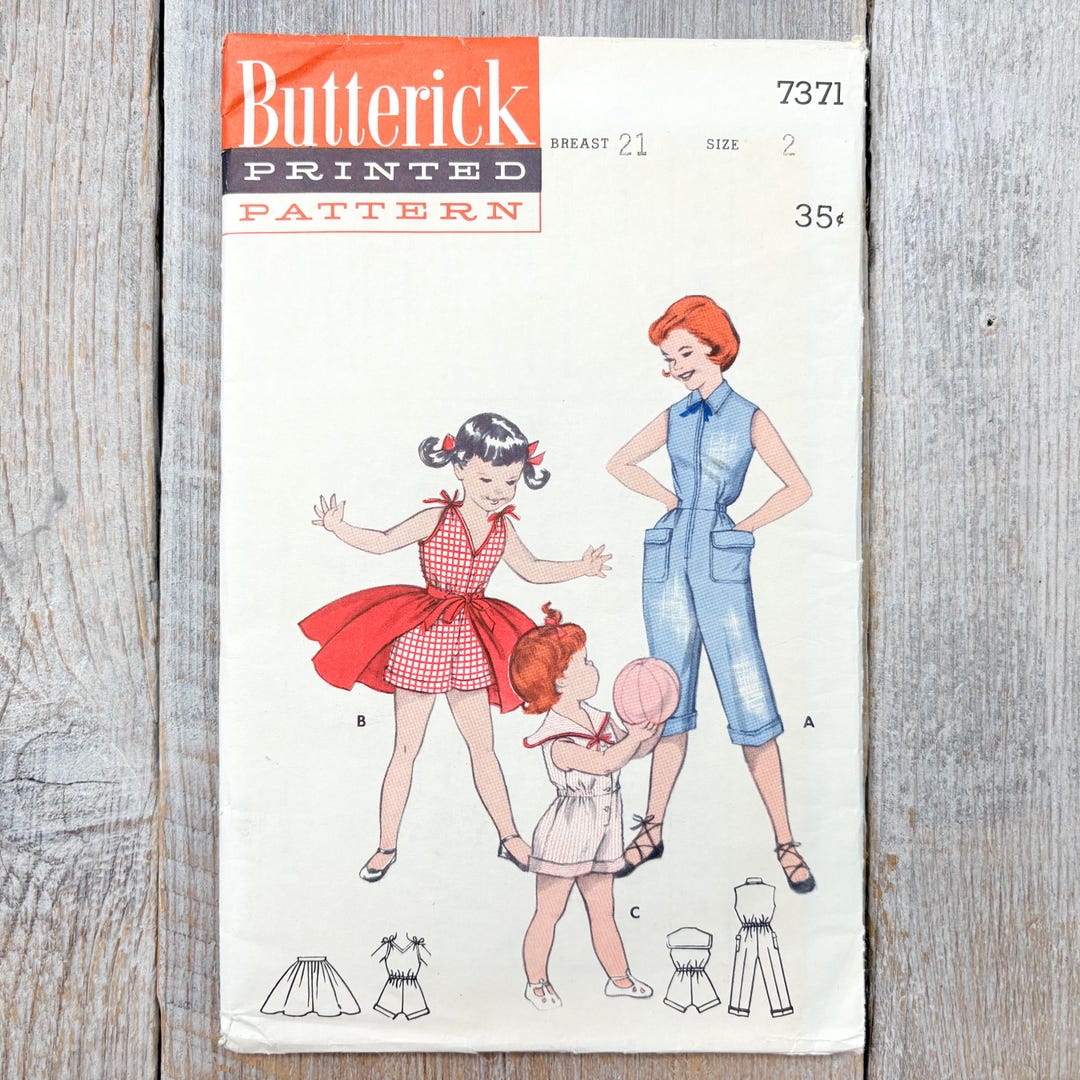 1950's Butterick Child's Fitted Waist Dress and Button Up Shirt Pattern - Chest 24