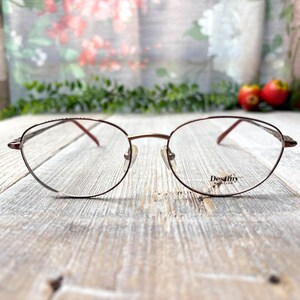 Round light gold copper eyeglass frames only 53[]17/130 eyeglasses unisex/men/women glasses nos/vintage/deadstock 1990s fashion accessories