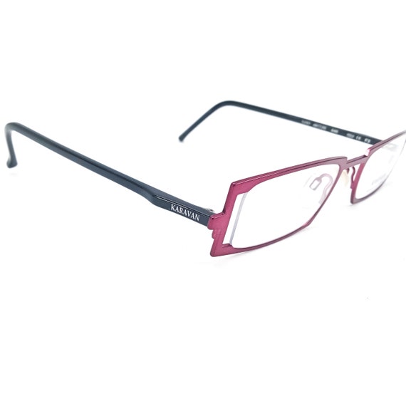 2000s KARAVAN large rectangle eyeglasses red blac… - image 2
