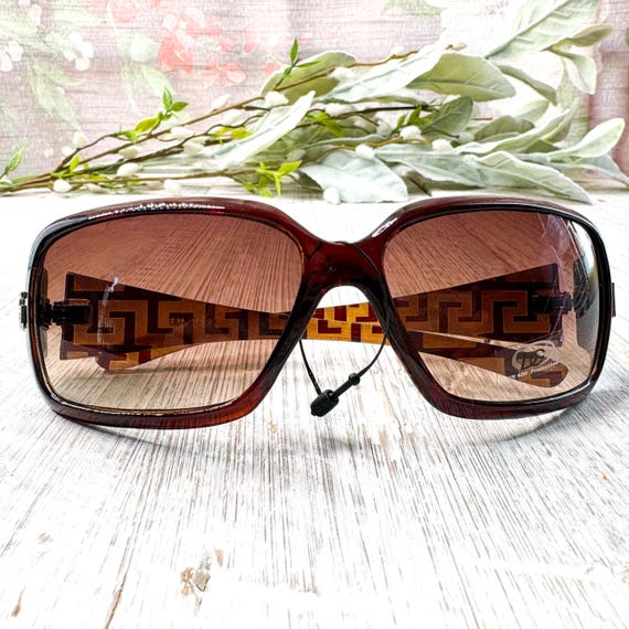 Tortoise-Shell Wrap-Around Sunglasses - image 6
