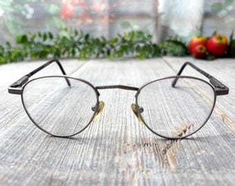 Monturas de gafas redondas de peltre vintage: Gafas unisex de los años 90