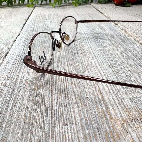 Bronze Round Eyeglass Frames: 90s Vintage Deadsto… - image 3