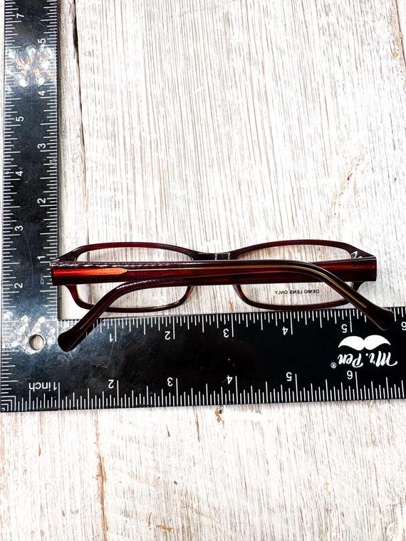 Brown Rectangular Eyeglass Frames: 90's Fashion A… - image 5