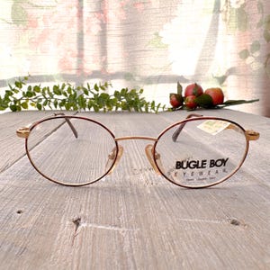 Bugle boy eyeglass frames only light gold and tortoiseshell glasses deadstock vintage eyeglasses unisex/men/women eyewear 1990s fashion 90s