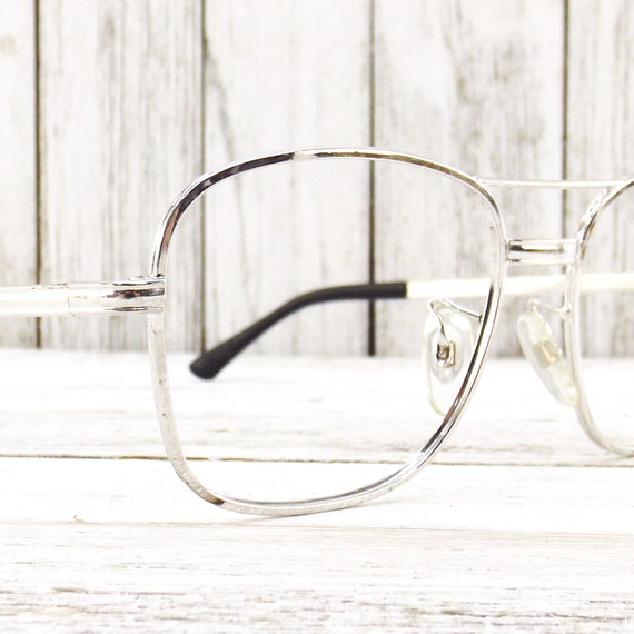 square aviator eyeglasses silver frames | mohawk - image 2