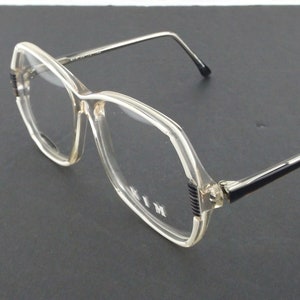 1980s glasses vintage eyeglasses octagon eye glasses, plastic frame glasses White