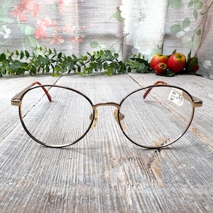 tortoiseshell gold eyeglass frames only 90s big round eyeglasses prescription glasses 1990s nos vintage fashion accessories unisex/men/women