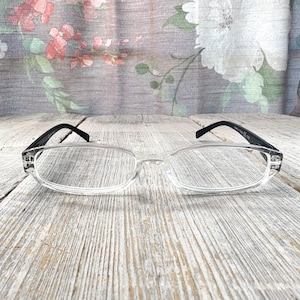rectangle reading glasses +2.50 clear with black unisex/men/women readers eyeglasses