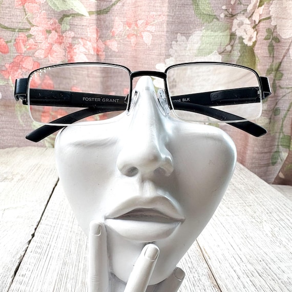 Rectangular Semi-Rimless Reading Glasses Black Me… - image 4