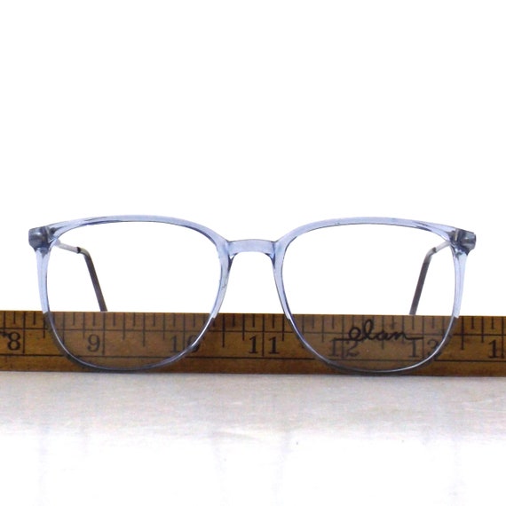 vintage oversized square eyeglasses slate blue vi… - image 2