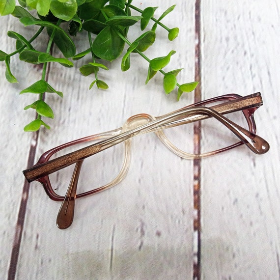 1980s large rectangle eyeglasses brown fade vinta… - image 5