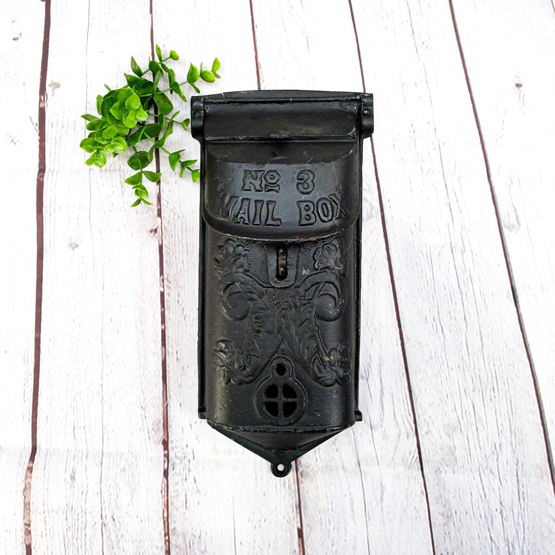 Vintage Griswold Cast Iron Mailbox Metal 353 361 Black Mail Etsy