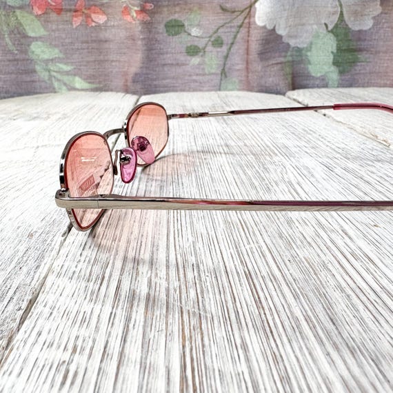 Vintage Metal Frame Sunglasses: Silver Pink or Gu… - image 3