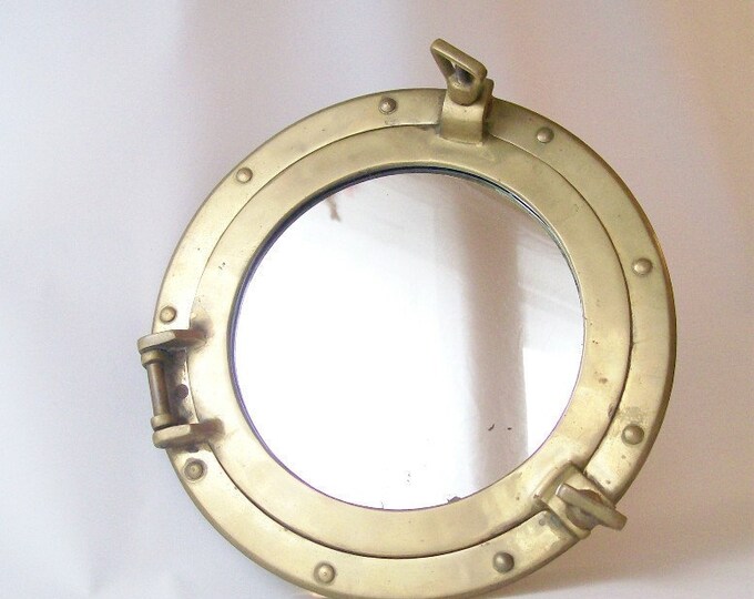 Vintage Porthole Brass Mirror Wall Hanging Nautical Maritime - Etsy
