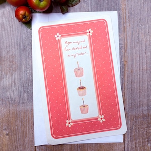 Belle-soeur carte joyeux anniversaire carte de voeux vintage petits gâteaux mignons avec amour pour elle/femmes