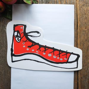 Geburtstagskarte roter Sneaker Tennisschuh Geburtstagskarte für Ihn Sohn/Tochter/Kind/Junge/Junge/Sohn Vintage ästhetische Grüße